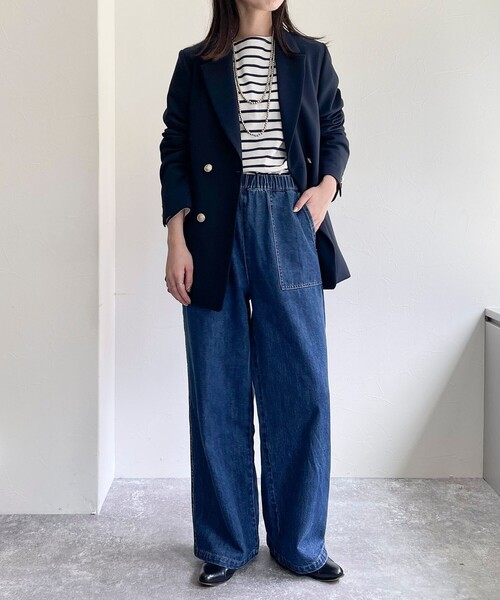 fredy emue（フレディエミュ）の「デニムイージーベイカーパンツ（デニムパンツ・レディース・ネイビー/ブルー・36/38）」の16枚目の写真