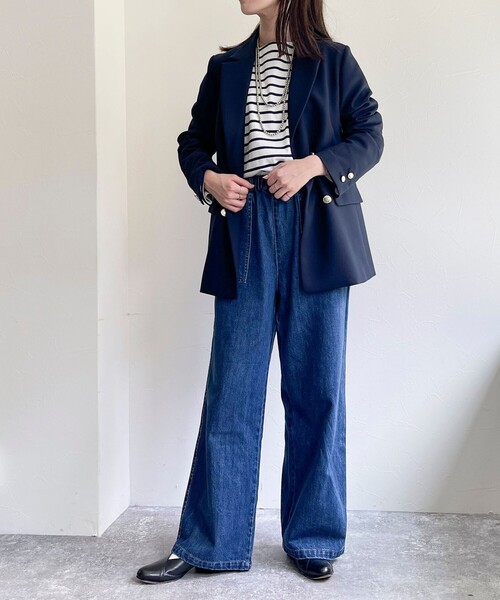 fredy emue（フレディエミュ）の「デニムイージーベイカーパンツ（デニムパンツ・レディース・ネイビー/ブルー・36/38）」の19枚目の写真