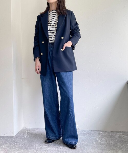 fredy emue（フレディエミュ）の「デニムイージーベイカーパンツ（デニムパンツ・レディース・ネイビー/ブルー・36/38）」の20枚目の写真