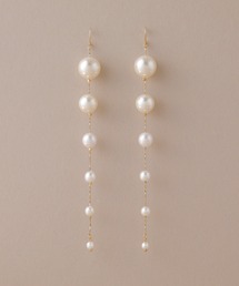 ◆◆金属アレルギー対応◆◆〈ecru〉 ロングパールピアス