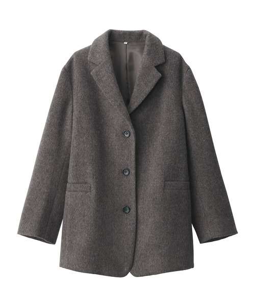 無印良品（ムジルシリョウヒン）の「婦人　再生ウール混ジャケットコート（モカブラウン）（ダウンジャケット/コート・レディース・ブラウン系・XL/L/M/S）」の8枚目の写真