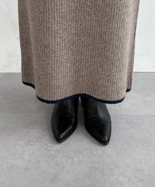 Thevon（ゼボン）の「袖先配色ハーフジップニットワンピース（ワンピース・レディース・ブラック/ベージュ/グレー/モカ・FREE）」の19枚目の写真