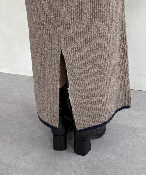 Thevon（ゼボン）の「袖先配色ハーフジップニットワンピース（ワンピース・レディース・ブラック/ベージュ/グレー/モカ・FREE）」の21枚目の写真