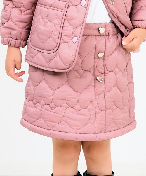 apres les cours(アプレレクール)の「【セットアップ可】ハート柄キルトスカート(スカート・キッズ・ピンク/ブラウン/アイボリー・100/120/110/80/90/140/130)」の1枚目の写真