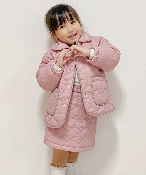 apres les cours(アプレレクール)の「【セットアップ可】ハート柄キルトスカート(スカート・キッズ・ピンク/ブラウン/アイボリー・100/120/110/80/90/140/130)」の8枚目の写真