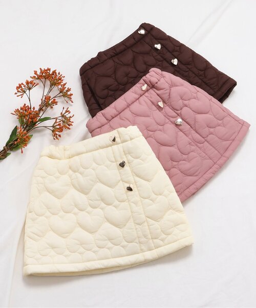 apres les cours(アプレレクール)の「【セットアップ可】ハート柄キルトスカート(スカート・キッズ・ピンク/ブラウン/アイボリー・100/120/110/80/90/140/130)」の9枚目の写真