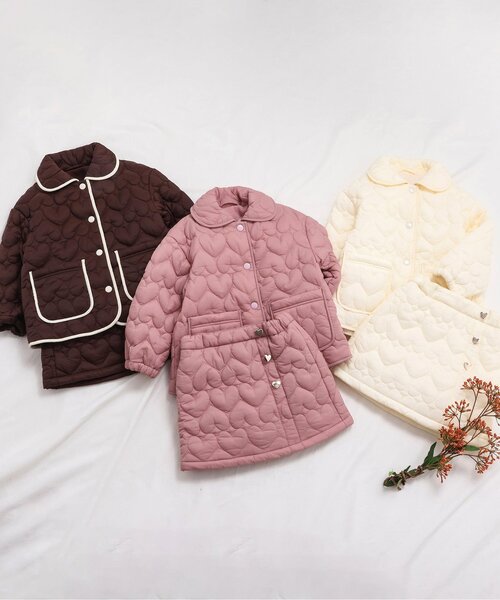 apres les cours(アプレレクール)の「【セットアップ可】ハート柄キルトスカート(スカート・キッズ・ピンク/ブラウン/アイボリー・100/120/110/80/90/140/130)」の10枚目の写真