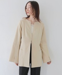 CLEIO | 【CLEIO】ウエストシェイプデザインコート(ノーカラーコート)