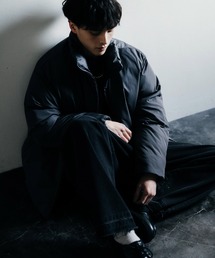オーバーサイズ ハイネックファイバーダウン中綿ジャケット