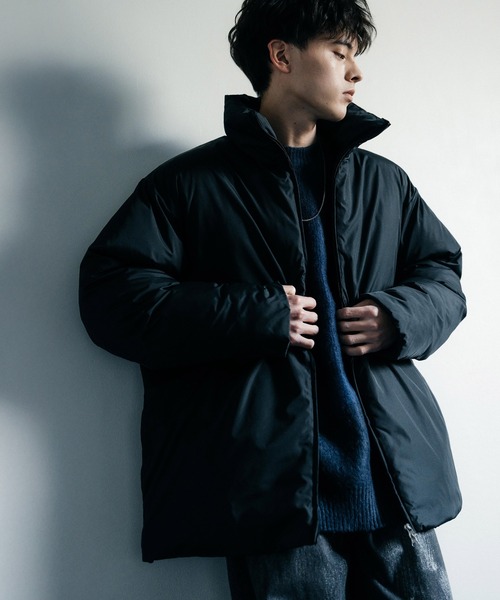 s*読様 ロージーモンスター　オーバーサイズ　ジャケット　裏地花柄　リバティ　ネ 中綿入りオーバーサイズモンスターパーカーコート[品番：GS000021782