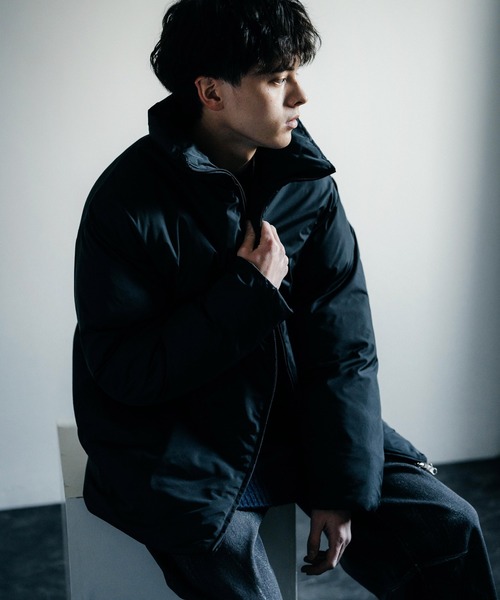 セール】オーバーサイズ ハイネックファイバーダウン中綿