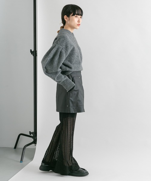 KBF（ケイビーエフ）の「コーティングミニスカート（スカート・レディース・ブラック/カーキ・ONE）」の3枚目の写真