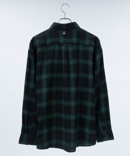 GERRY（ジェリー）の「【ag】〔GERRY/ジェリー〕ロゴ刺繍 ソフトネルチェックシャツ（シャツ/ブラウス・メンズ・ネイビー/ブラック系1/ブラウン/ホワイト/ベージュ/ダークグリーン/サックスブルー・LARGE/X-LARGE/MEDIUM）」の12枚目の写真