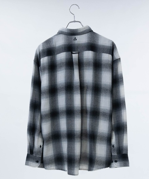 GERRY（ジェリー）の「【ag】〔GERRY/ジェリー〕ロゴ刺繍 ソフトネルチェックシャツ（シャツ/ブラウス・メンズ・ネイビー/ブラック系1/ブラウン/ホワイト/ベージュ/ダークグリーン/サックスブルー・LARGE/X-LARGE/MEDIUM）」の8枚目の写真