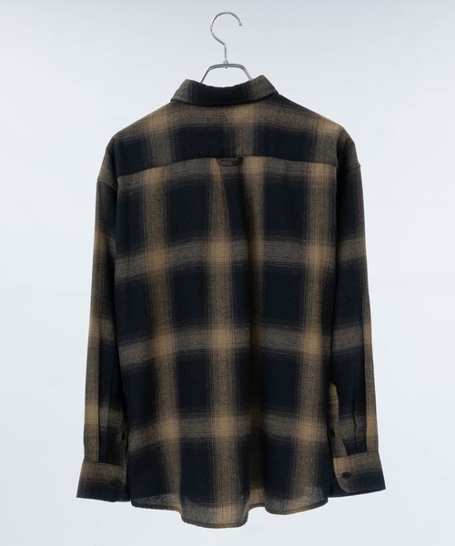 GERRY（ジェリー）の「【ag】〔GERRY/ジェリー〕ロゴ刺繍 ソフトネルチェックシャツ（シャツ/ブラウス・メンズ・ネイビー/ブラック系1/ブラウン/ホワイト/ベージュ/ダークグリーン/サックスブルー・LARGE/X-LARGE/MEDIUM）」の10枚目の写真