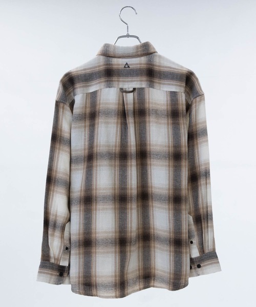 GERRY（ジェリー）の「【ag】〔GERRY/ジェリー〕ロゴ刺繍 ソフトネルチェックシャツ（シャツ/ブラウス・メンズ・ネイビー/ブラック系1/ブラウン/ホワイト/ベージュ/ダークグリーン/サックスブルー・LARGE/X-LARGE/MEDIUM）」の11枚目の写真