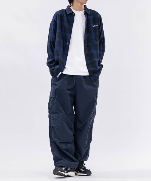 GERRY（ジェリー）の「【ag】〔GERRY/ジェリー〕ロゴ刺繍 ソフトネルチェックシャツ（シャツ/ブラウス・メンズ・ネイビー/ブラック系1/ブラウン/ホワイト/ベージュ/ダークグリーン/サックスブルー・LARGE/X-LARGE/MEDIUM）」の16枚目の写真