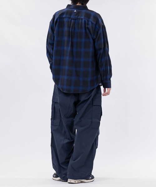 GERRY（ジェリー）の「【ag】〔GERRY/ジェリー〕ロゴ刺繍 ソフトネルチェックシャツ（シャツ/ブラウス・メンズ・ネイビー/ブラック系1/ブラウン/ホワイト/ベージュ/ダークグリーン/サックスブルー・LARGE/X-LARGE/MEDIUM）」の18枚目の写真