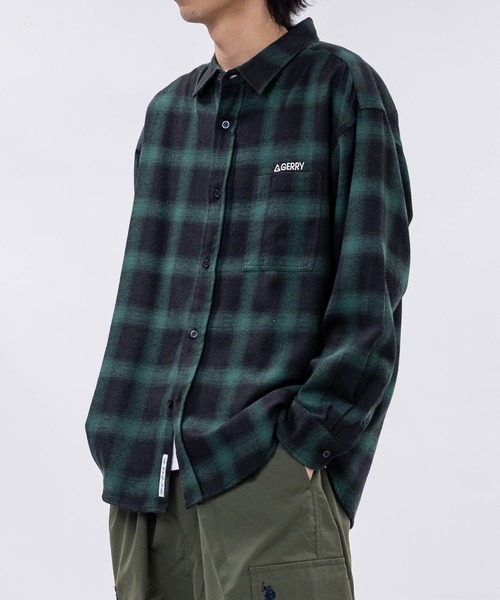 GERRY（ジェリー）の「【ag】〔GERRY/ジェリー〕ロゴ刺繍 ソフトネルチェックシャツ（シャツ/ブラウス・メンズ・ネイビー/ブラック系1/ブラウン/ホワイト/ベージュ/ダークグリーン/サックスブルー・LARGE/X-LARGE/MEDIUM）」の22枚目の写真