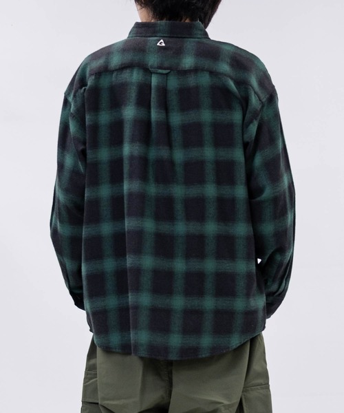 GERRY（ジェリー）の「【ag】〔GERRY/ジェリー〕ロゴ刺繍 ソフトネルチェックシャツ（シャツ/ブラウス・メンズ・ネイビー/ブラック系1/ブラウン/ホワイト/ベージュ/ダークグリーン/サックスブルー・LARGE/X-LARGE/MEDIUM）」の21枚目の写真