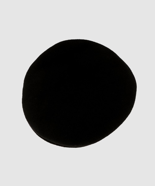 MARINE SERRE(マリーン・セル)の「MOON LOGO FELTED WOOL BERET(ハンチング/ベレー帽・レディース・ブラック・M)」の4枚目の写真