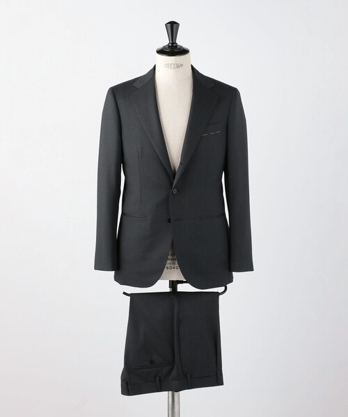 極美品　ユナイテッドアローズ　ストレッチイージースーツ　ダークグレー　48 タスマニア ウール ギャバジン シングル3ボタン スーツ S‐MODEL