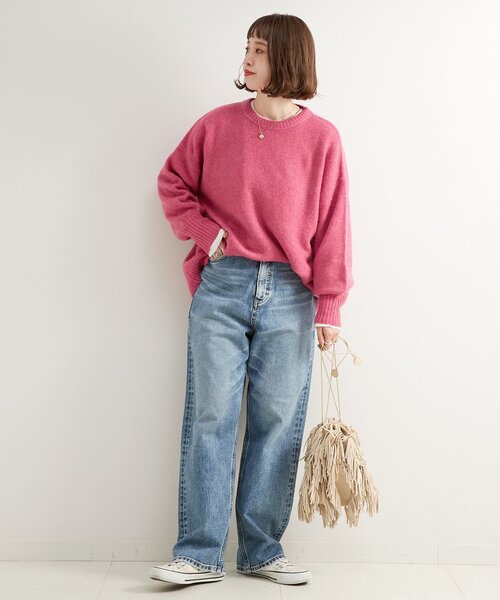 B.C STOCK(ベーセーストック)の「《追加4》FOXMIXクルーネックプルオーバー(ニット/セーター・レディース・ブルー/ピンク/レッド/ベージュ/チャコールグレー・FREE)」の13枚目の写真