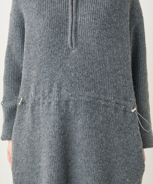 natural couture(ナチュラルクチュール)の「【mamamo】片畦ハーフZIPドロストニットワンピース(ワンピース・レディース・モカ/チャコールグレー/ピンク系その他・FREE)」の18枚目の写真