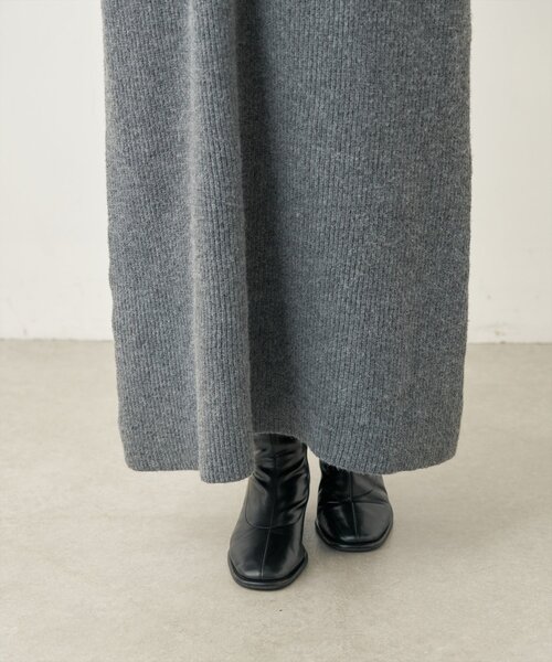natural couture(ナチュラルクチュール)の「【mamamo】片畦ハーフZIPドロストニットワンピース(ワンピース・レディース・モカ/チャコールグレー/ピンク系その他・FREE)」の16枚目の写真