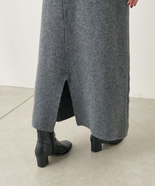 natural couture(ナチュラルクチュール)の「【mamamo】片畦ハーフZIPドロストニットワンピース(ワンピース・レディース・モカ/チャコールグレー/ピンク系その他・FREE)」の15枚目の写真