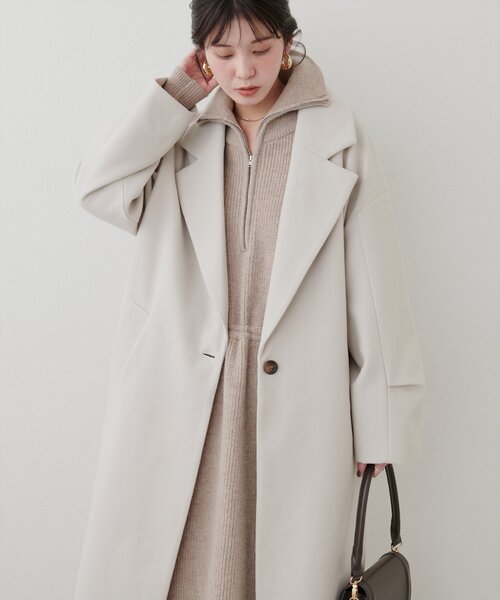 natural couture(ナチュラルクチュール)の「【mamamo】片畦ハーフZIPドロストニットワンピース(ワンピース・レディース・モカ/チャコールグレー/ピンク系その他・FREE)」の9枚目の写真