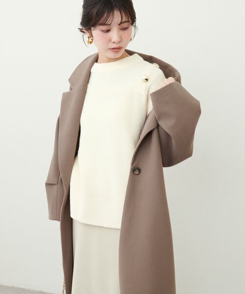 natural couture(ナチュラルクチュール)の「畦編み肩開きニット(ニット/セーター・レディース・レッド系その他/オフホワイト/グレイッシュベージュ/ブラック・FREE)」の9枚目の写真