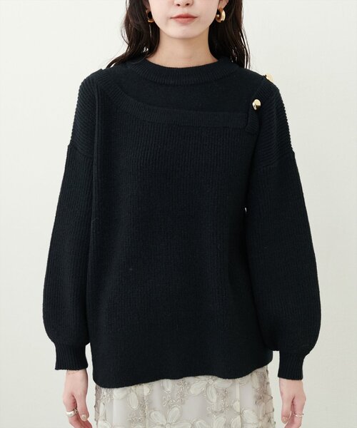 natural couture(ナチュラルクチュール)の「畦編み肩開きニット(ニット/セーター・レディース・レッド系その他/オフホワイト/グレイッシュベージュ/ブラック・FREE)」の15枚目の写真