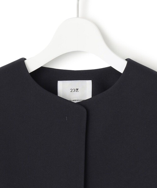 23区（ニジュウサンク）の「【VERYコラボ】ストレッチトリプルクロス ノーカラージャケット（ノーカラージャケット・レディース・ネイビー系/ベージュ系・38/40）」の8枚目の写真