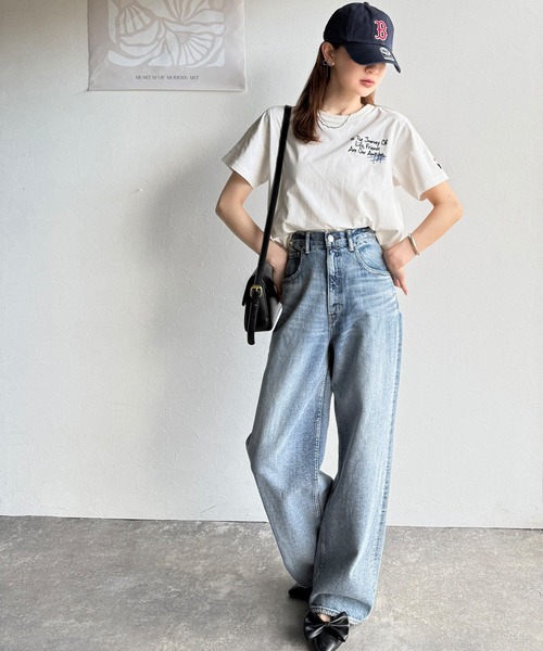 ぐるり360°どこからだって映えちゃう。オーガニックコットン100%らくがき風刺繍無地＆ボーダー柄半袖Tシャツ