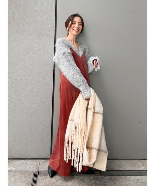 Ungrid（アングリッド）の「ベロアキャミワンピース（ワンピース・レディース・レッド/ヘザーグレー/ブラック・FREE）」の10枚目の写真