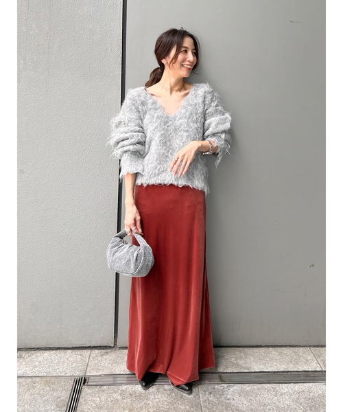 Ungrid（アングリッド）の「ベロアキャミワンピース（ワンピース・レディース・レッド/ヘザーグレー/ブラック・FREE）」の11枚目の写真