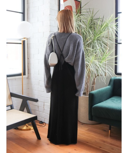 Ungrid（アングリッド）の「ベロアキャミワンピース（ワンピース・レディース・レッド/ヘザーグレー/ブラック・FREE）」の14枚目の写真