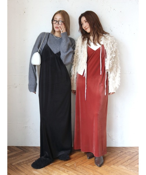 Ungrid（アングリッド）の「ベロアキャミワンピース（ワンピース・レディース・レッド/ヘザーグレー/ブラック・FREE）」の17枚目の写真