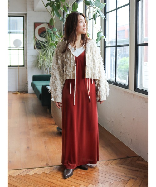 Ungrid（アングリッド）の「ベロアキャミワンピース（ワンピース・レディース・レッド/ヘザーグレー/ブラック・FREE）」の18枚目の写真