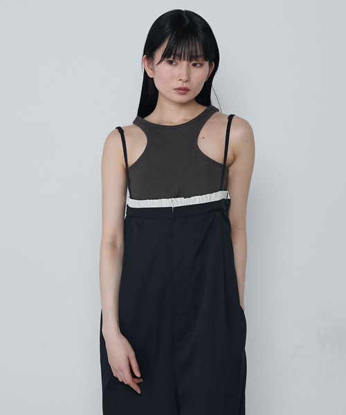 le ELMi（ルエルミ）の「Edge-cut cup-padded amesri tank / エッジカットカップ付きアメスリタンク（タンクトップ・レディース・アイボリー/ブラック/ブラウン・FREE）」の13枚目の写真