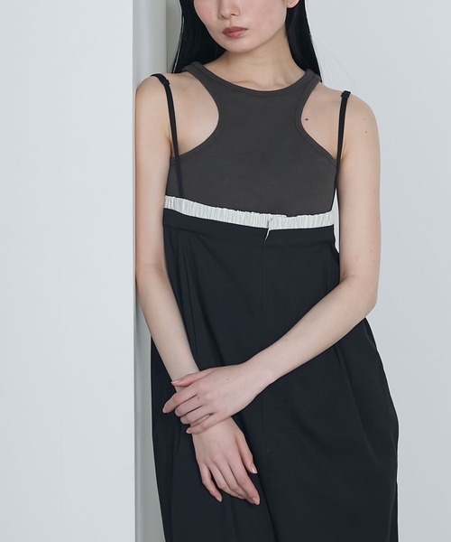 le ELMi（ルエルミ）の「Edge-cut cup-padded amesri tank / エッジカットカップ付きアメスリタンク（タンクトップ・レディース・アイボリー/ブラック/ブラウン・FREE）」の20枚目の写真