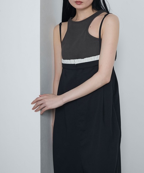 le ELMi（ルエルミ）の「Edge-cut cup-padded amesri tank / エッジカットカップ付きアメスリタンク（タンクトップ・レディース・アイボリー/ブラック/ブラウン・FREE）」の22枚目の写真