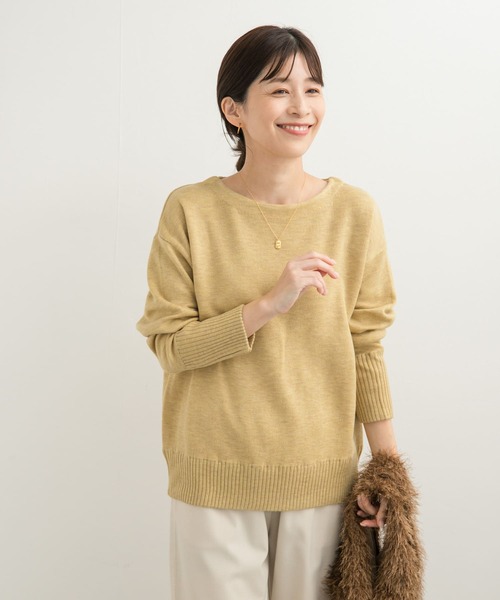 URBAN RESEARCH DOORS（アーバンリサーチドアーズ）の「Wフェイスボートネックニット（ニット/セーター・レディース・チャコールグレー/ブルー/イエロー/ミント・MEDIUM）」の7枚目の写真