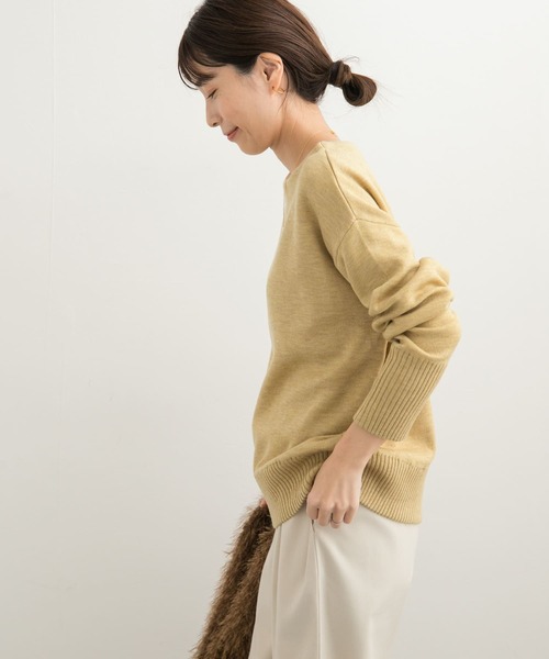 URBAN RESEARCH DOORS（アーバンリサーチドアーズ）の「Wフェイスボートネックニット（ニット/セーター・レディース・チャコールグレー/ブルー/イエロー/ミント・MEDIUM）」の8枚目の写真