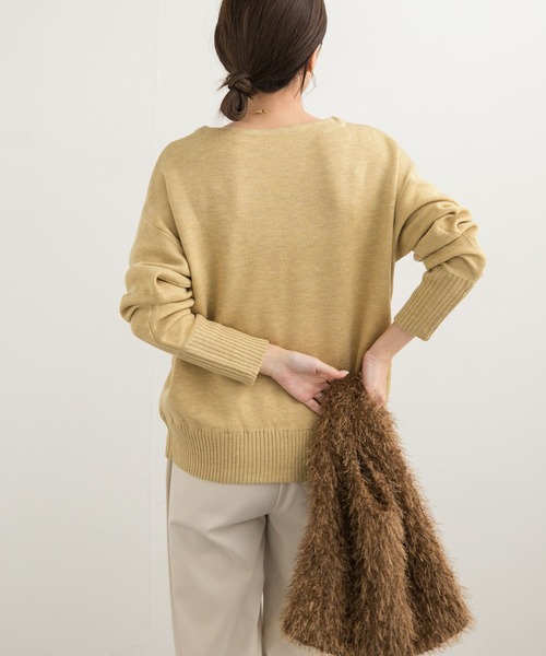 URBAN RESEARCH DOORS（アーバンリサーチドアーズ）の「Wフェイスボートネックニット（ニット/セーター・レディース・チャコールグレー/ブルー/イエロー/ミント・MEDIUM）」の9枚目の写真