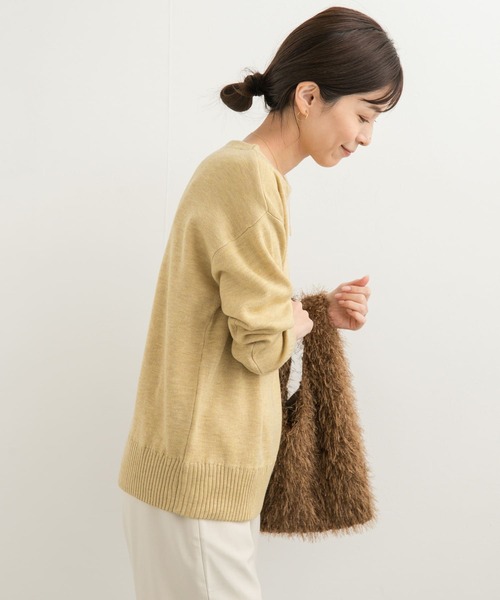 URBAN RESEARCH DOORS（アーバンリサーチドアーズ）の「Wフェイスボートネックニット（ニット/セーター・レディース・チャコールグレー/ブルー/イエロー/ミント・MEDIUM）」の11枚目の写真