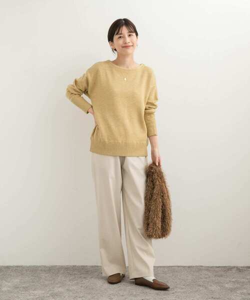 URBAN RESEARCH DOORS（アーバンリサーチドアーズ）の「Wフェイスボートネックニット（ニット/セーター・レディース・チャコールグレー/ブルー/イエロー/ミント・MEDIUM）」の12枚目の写真