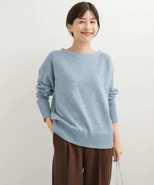 URBAN RESEARCH DOORS（アーバンリサーチドアーズ）の「Wフェイスボートネックニット（ニット/セーター・レディース・チャコールグレー/ブルー/イエロー/ミント・MEDIUM）」の17枚目の写真