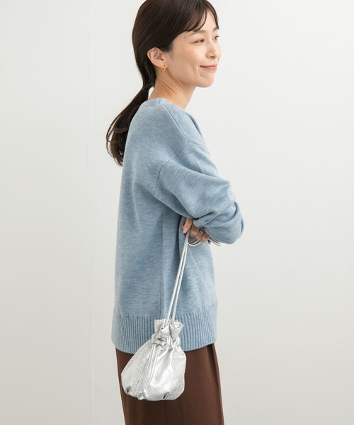 URBAN RESEARCH DOORS（アーバンリサーチドアーズ）の「Wフェイスボートネックニット（ニット/セーター・レディース・チャコールグレー/ブルー/イエロー/ミント・MEDIUM）」の21枚目の写真